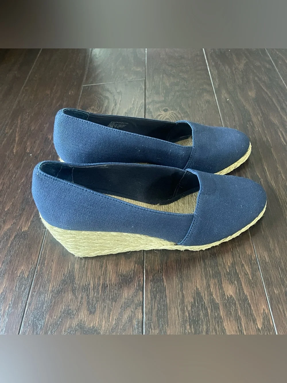 Lauren Ralph Lauren Cynthia  Espadrilles Sandals Womens 8.5B Blue Canvas Preppy